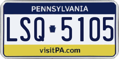 PA license plate LSQ5105