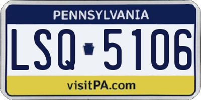 PA license plate LSQ5106