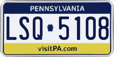 PA license plate LSQ5108