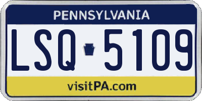 PA license plate LSQ5109
