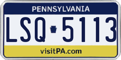 PA license plate LSQ5113