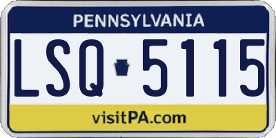 PA license plate LSQ5115