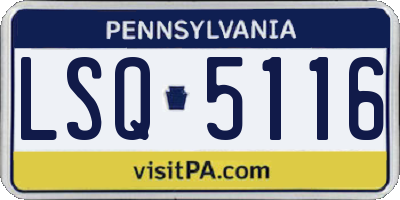 PA license plate LSQ5116