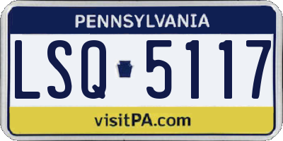PA license plate LSQ5117