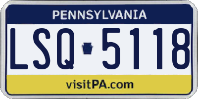 PA license plate LSQ5118