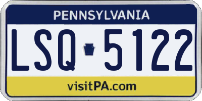 PA license plate LSQ5122