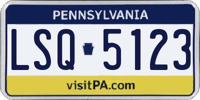 PA license plate LSQ5123