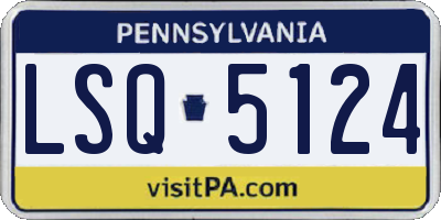 PA license plate LSQ5124