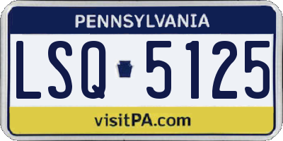 PA license plate LSQ5125