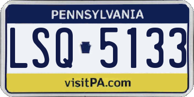 PA license plate LSQ5133