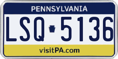 PA license plate LSQ5136