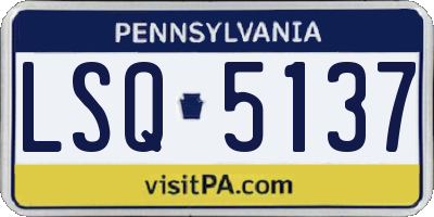 PA license plate LSQ5137