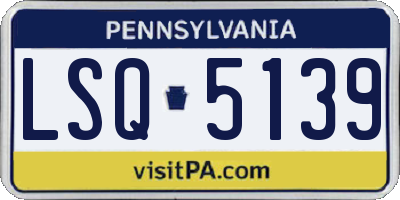 PA license plate LSQ5139