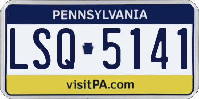 PA license plate LSQ5141