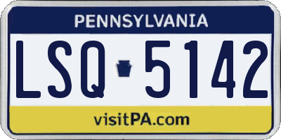 PA license plate LSQ5142