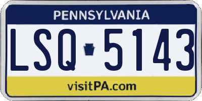 PA license plate LSQ5143