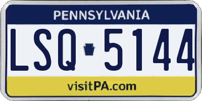 PA license plate LSQ5144