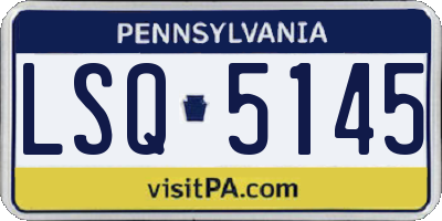 PA license plate LSQ5145