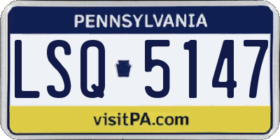PA license plate LSQ5147