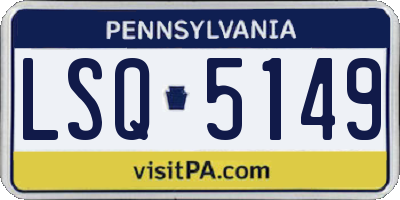 PA license plate LSQ5149