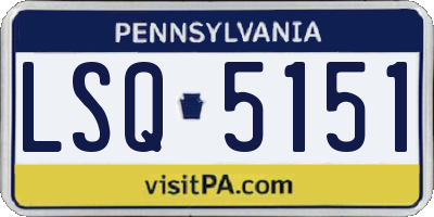 PA license plate LSQ5151