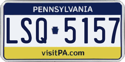 PA license plate LSQ5157