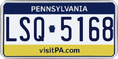 PA license plate LSQ5168