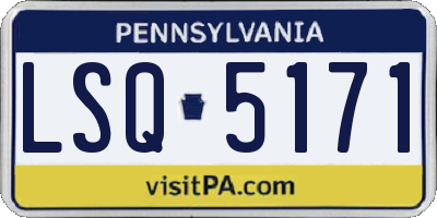 PA license plate LSQ5171