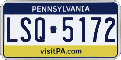 PA license plate LSQ5172
