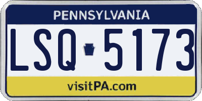 PA license plate LSQ5173