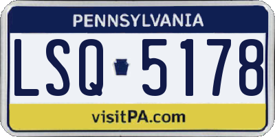 PA license plate LSQ5178