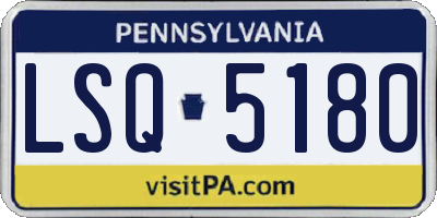 PA license plate LSQ5180