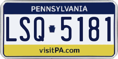 PA license plate LSQ5181