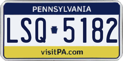 PA license plate LSQ5182