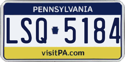 PA license plate LSQ5184