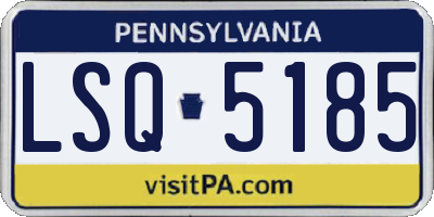 PA license plate LSQ5185