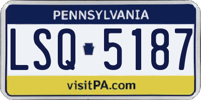 PA license plate LSQ5187