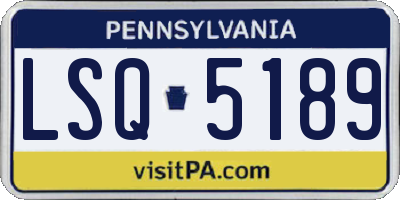 PA license plate LSQ5189