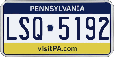 PA license plate LSQ5192
