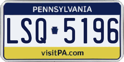 PA license plate LSQ5196