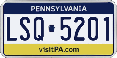 PA license plate LSQ5201
