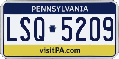 PA license plate LSQ5209