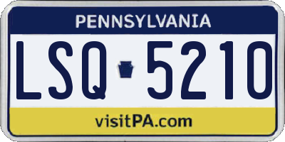 PA license plate LSQ5210
