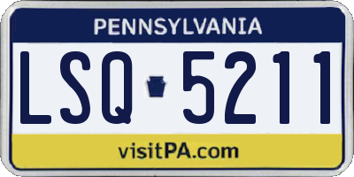 PA license plate LSQ5211