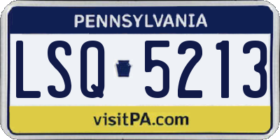 PA license plate LSQ5213