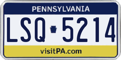 PA license plate LSQ5214