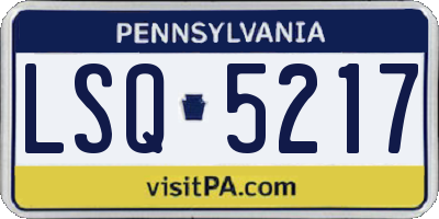 PA license plate LSQ5217