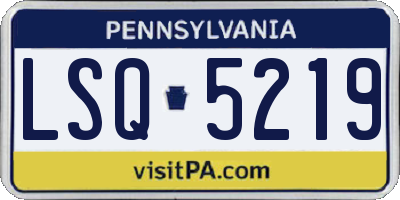 PA license plate LSQ5219