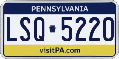 PA license plate LSQ5220