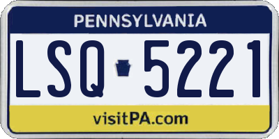 PA license plate LSQ5221